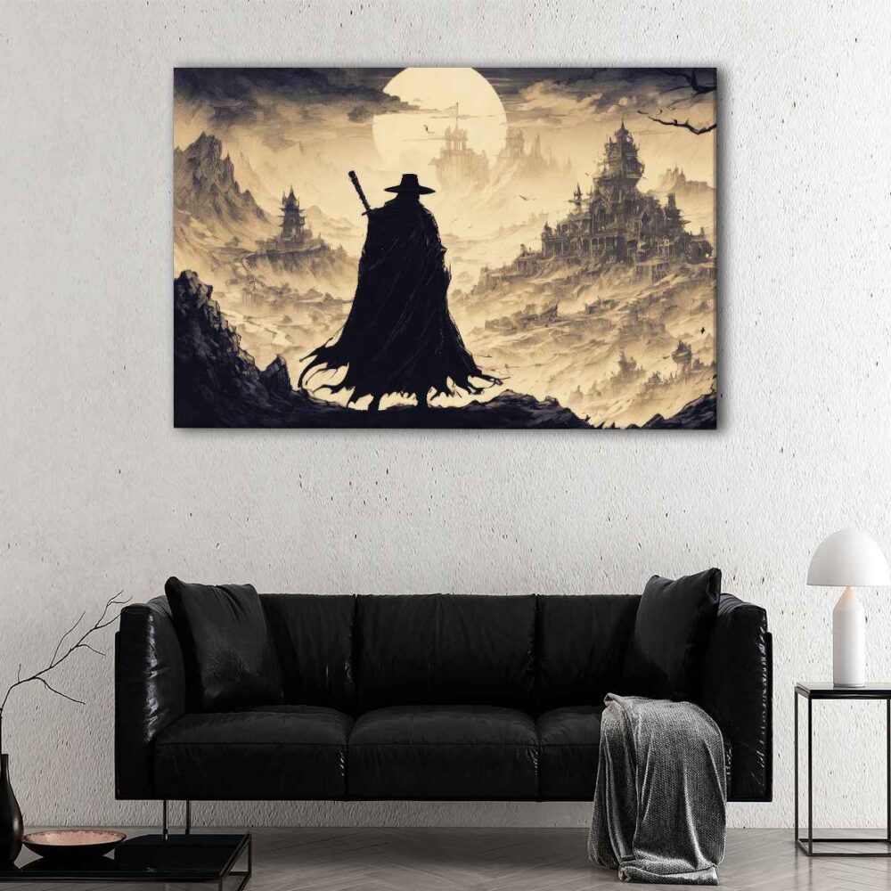 1 panneaux le dernier guerrier toile art