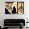 3 panneaux le dernier guerrier toile art