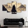 5 panneaux le dernier guerrier toile art