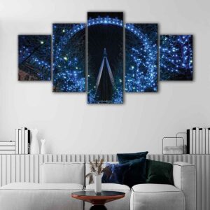 5 panneaux london eye canvas art