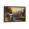 cobblestone bridge framed canvas walnut brown