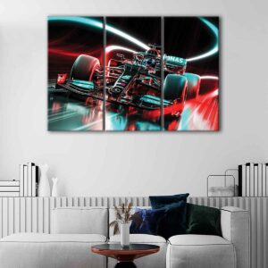 3 paneles mercedes amg petronas f1 canvas art