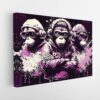 toile tendue funky 3 wise monkeys