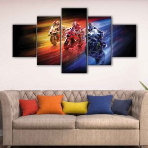5 paneles motogp race canvas art