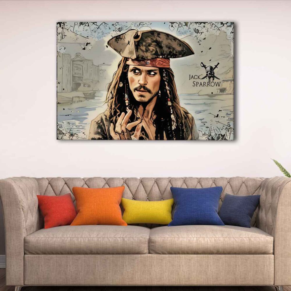 Toile d'art du capitaine Jack Sparrow à 1 panneau