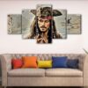 Toile d'art du capitaine Jack Sparrow à 5 panneaux