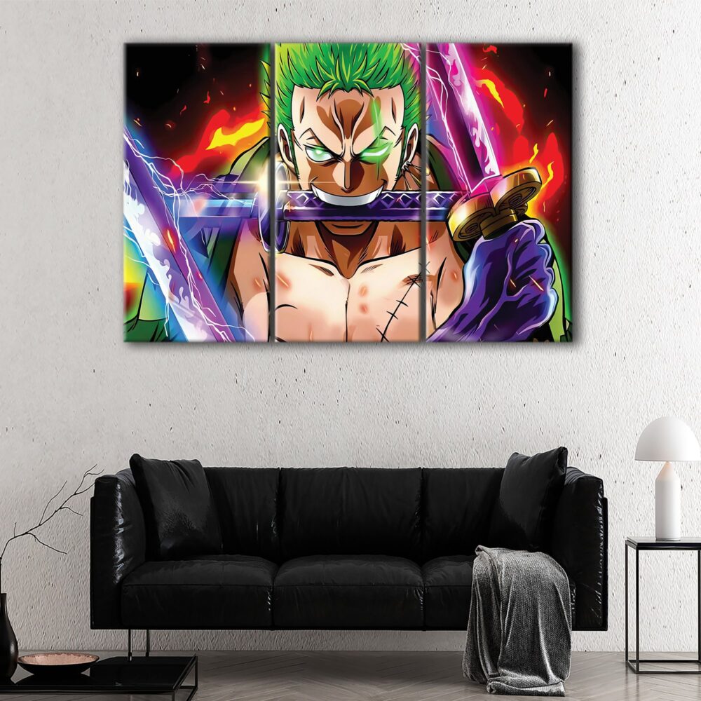 3 panneaux renault zoro swords canvas art
