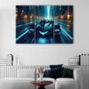 Toile d'art 3 panneaux batmobile