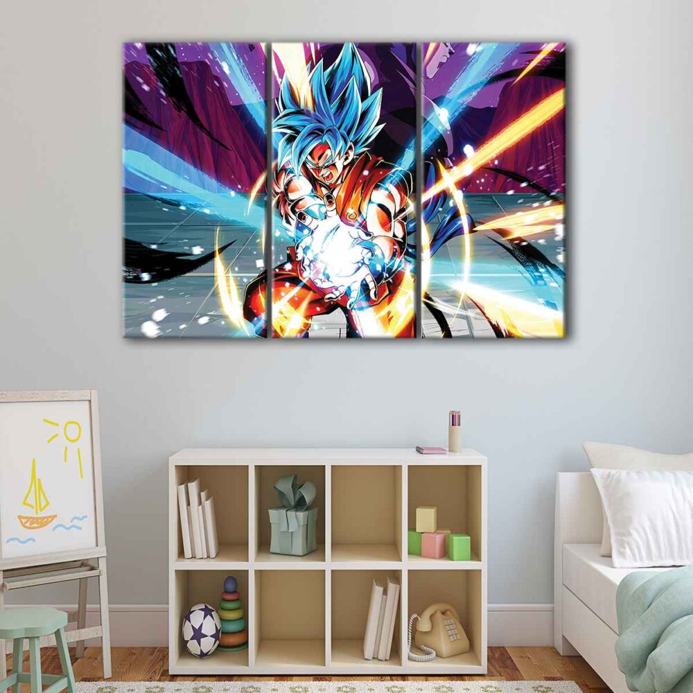 3 panels ultimate super saiyan canvas art
