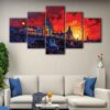 5 panels abstract prague canvas art