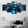 Toile d'art 5 panneaux batmobile
