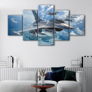 5 paneles f16 falcon canvas art