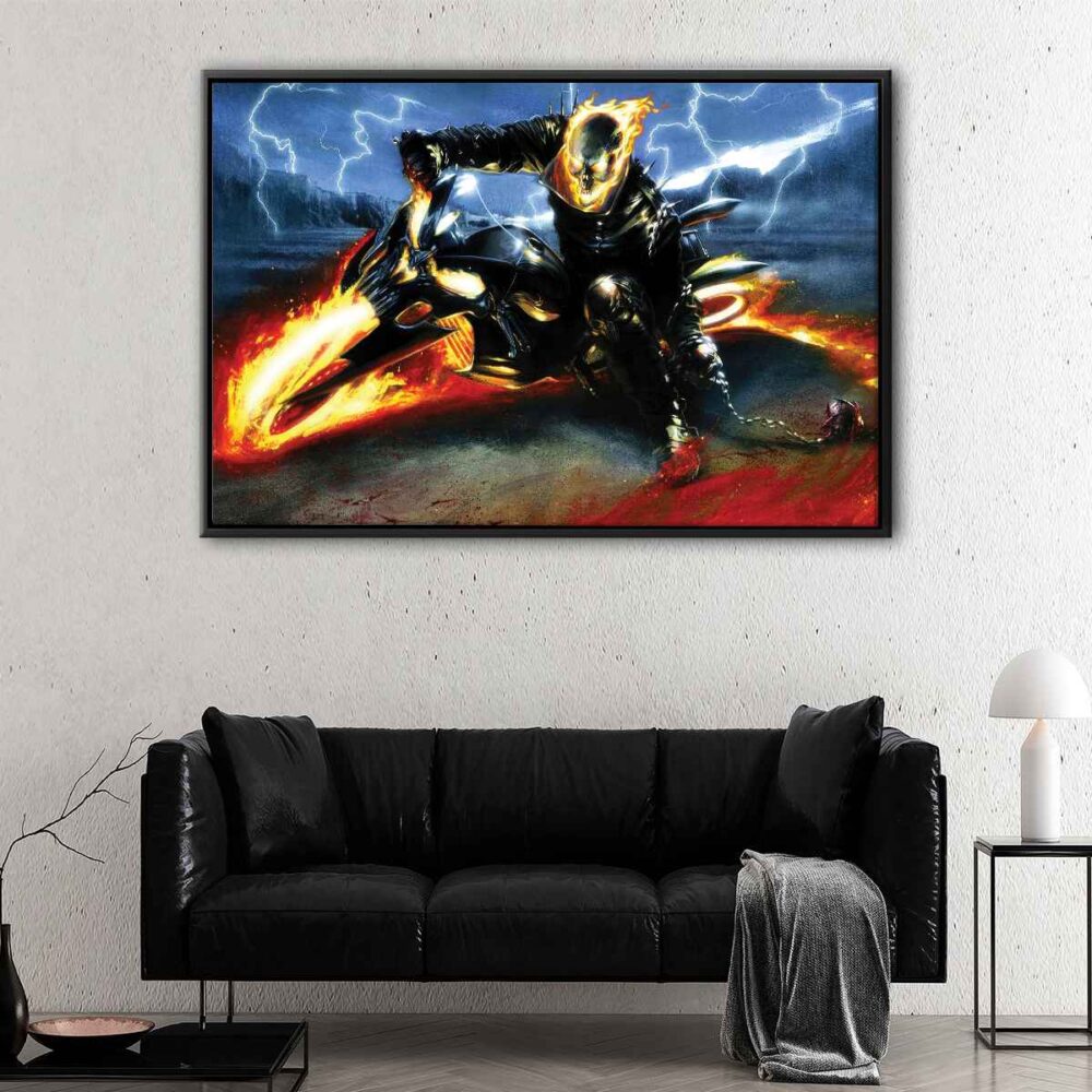 ghost rider floating frame canvas