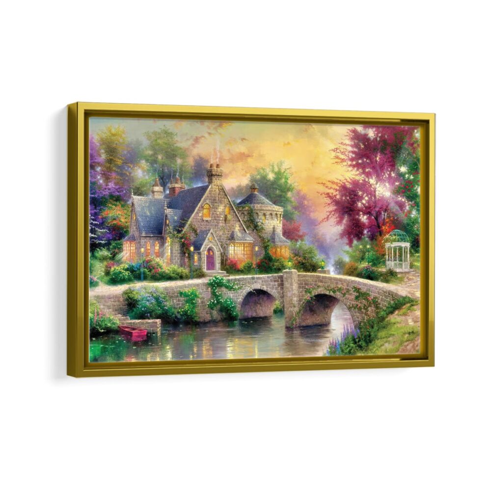 lamplight manor framed canvas gold frame