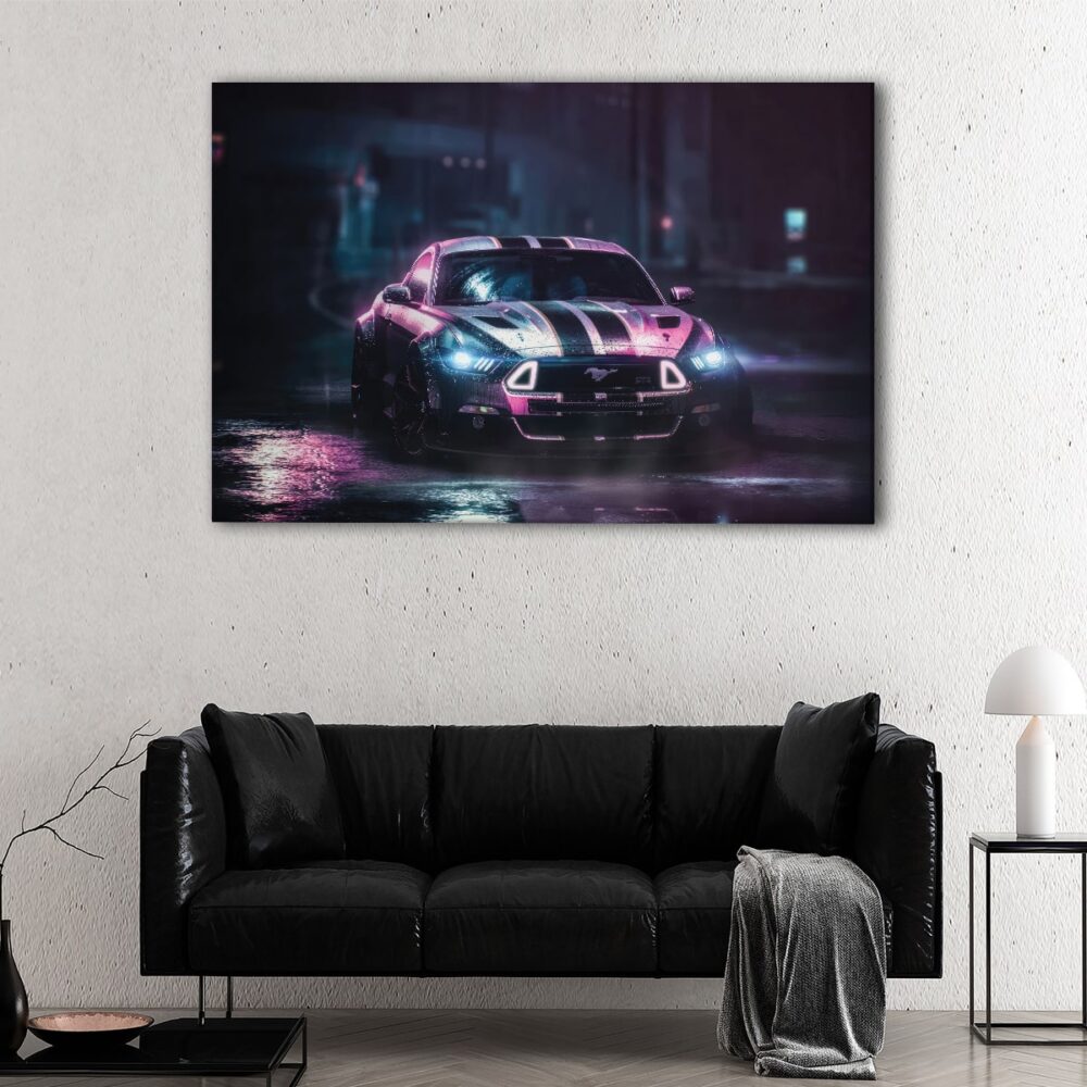 1 panel furious ford mustang canvas art