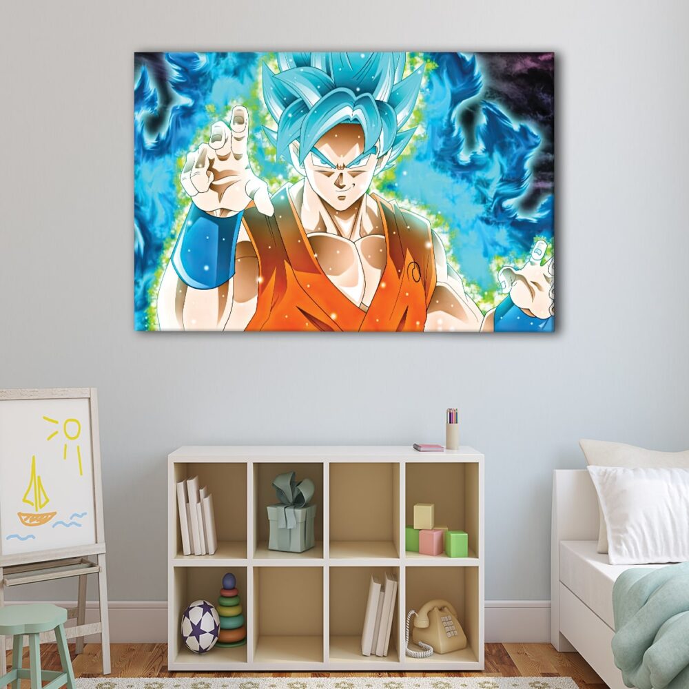 1 panel ssj blue goku canvas art