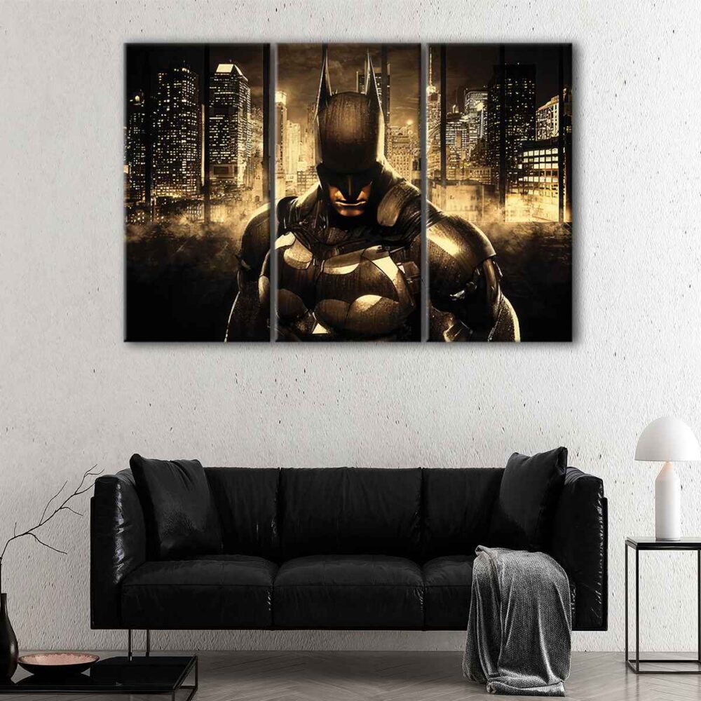 3 panels batman fury canvas art