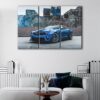 3 panels blue chevy camaro canvas art