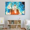 3 panels ssj blue goku canvas art