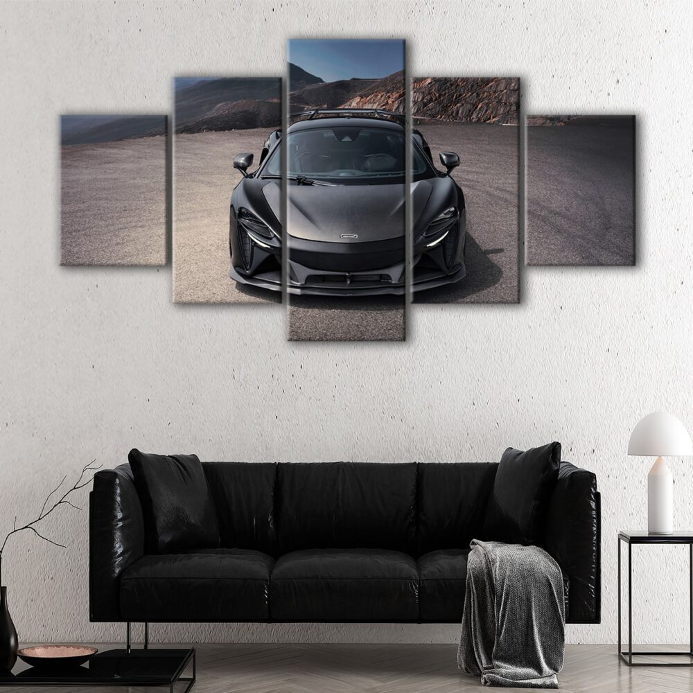 5 paneles negro mclaren artura lienzo arte