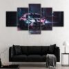 5 panels furious ford mustang canvas art