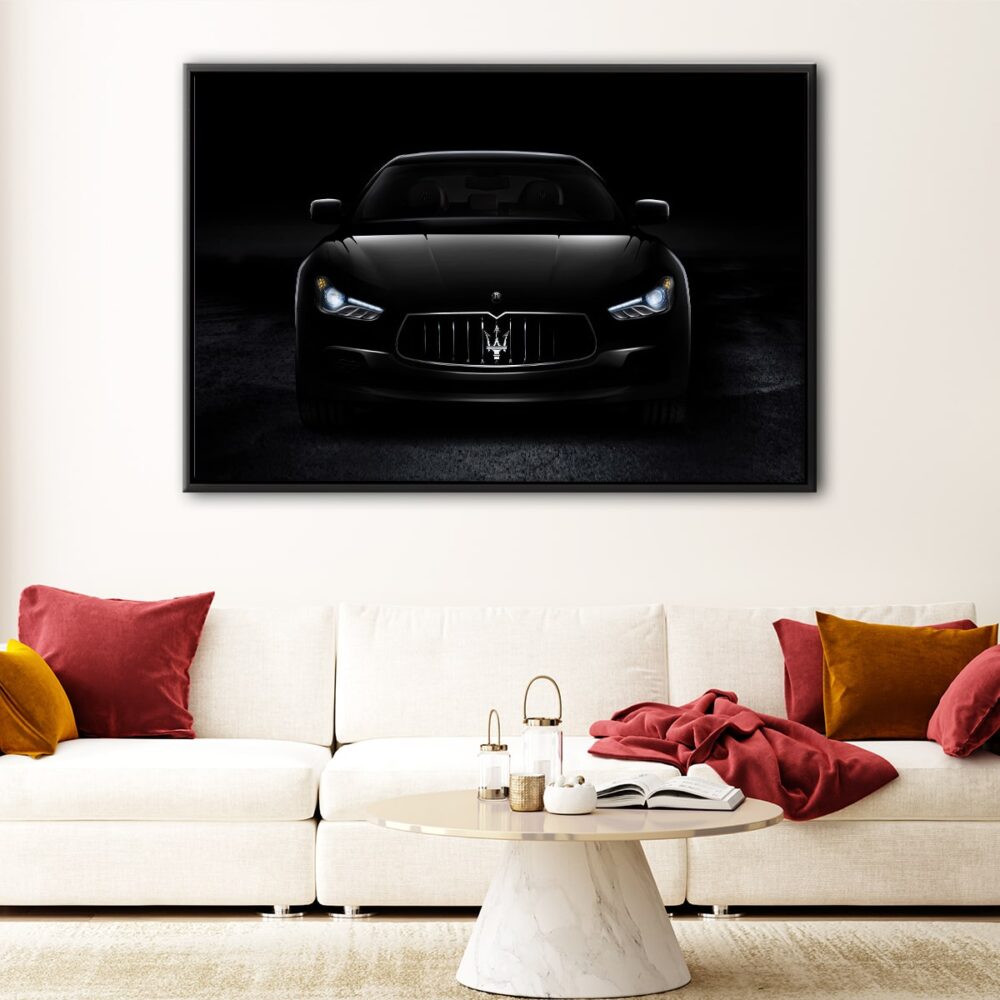 toile noire maserati cadre flottant