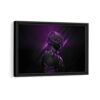 black panther on purple framed canvas black frame