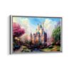 cinderella castle framed canvas white frame-min