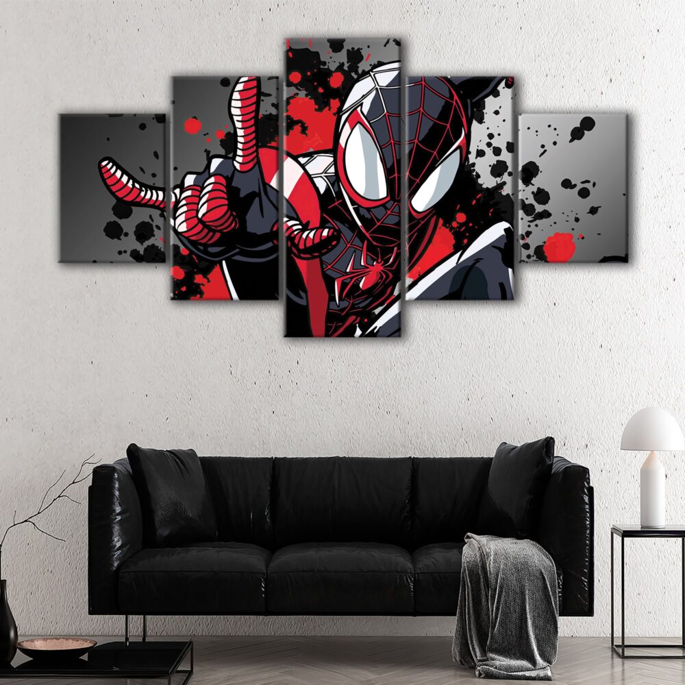5 panneaux miles morales spider man canvas art