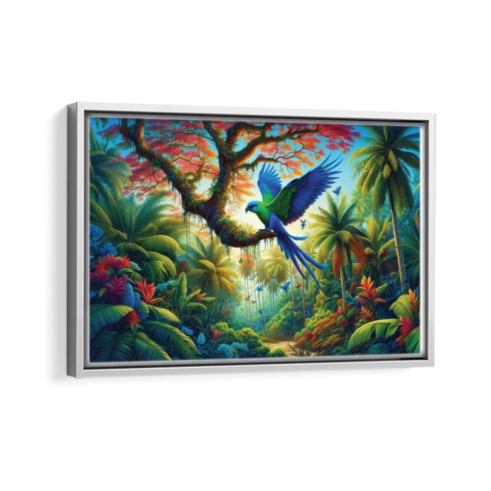 forest paradise framed canvas white frame