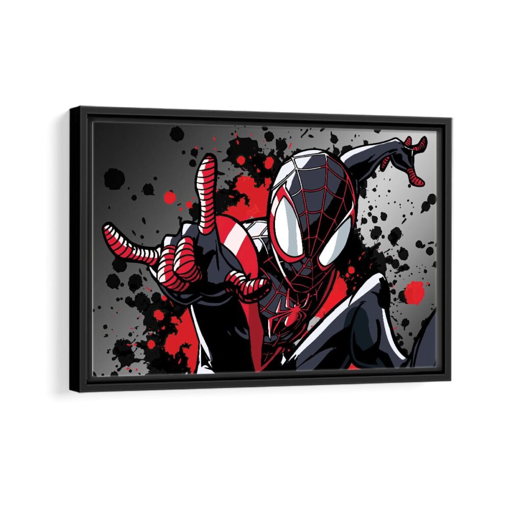 miles morales spider man toile encadrée cadre noir