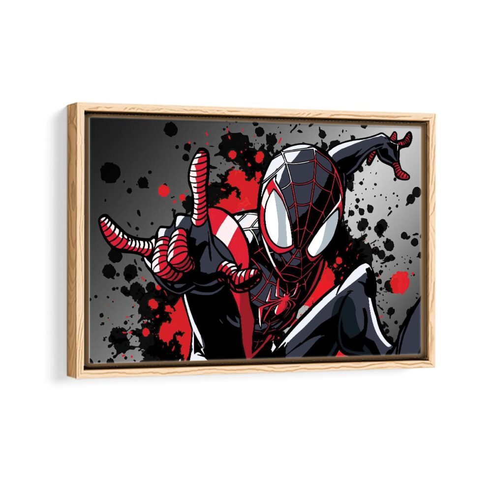 miles morales spider man toile encadrée beige naturel