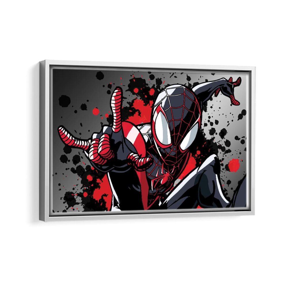 miles morales spider man toile encadrée cadre blanc