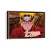 naruto uzumaki framed canvas walnut brown