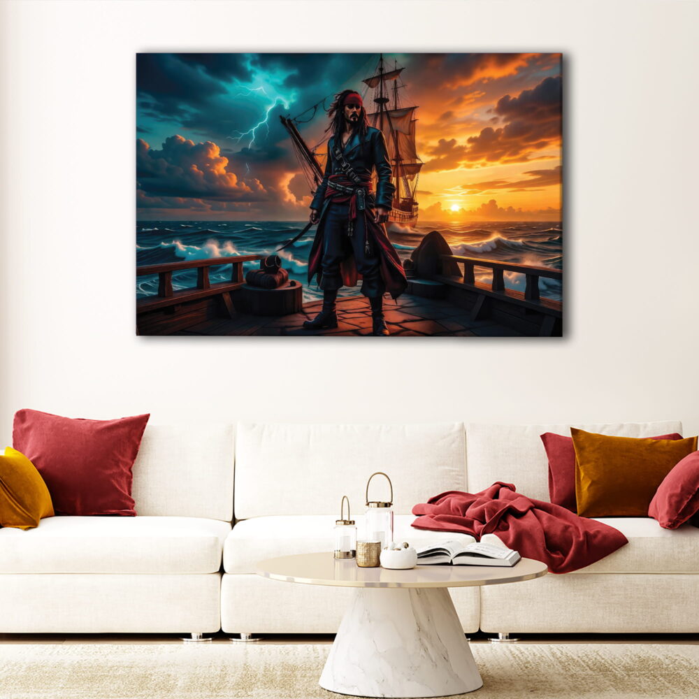 1 panel pirata lord jack sparrow arte en lienzo