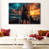 3 paneles pirata lord jack sparrow arte en lienzo