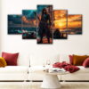 5 paneles pirata lord jack sparrow arte en lienzo