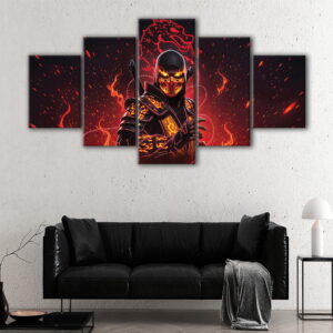 5 panels scorpio canvas art