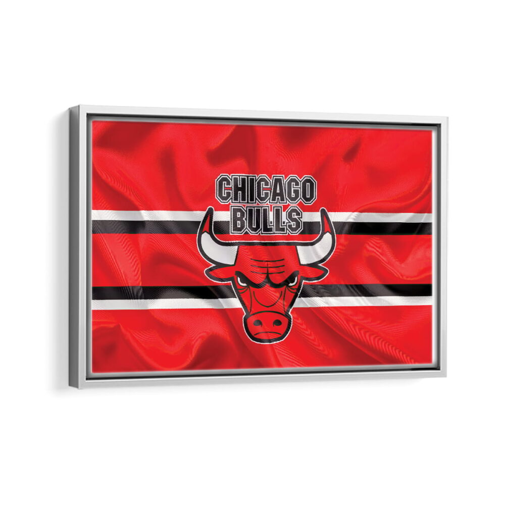 chicago bulls framed canvas white frame