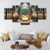 5 panels al-shahada calligraphy canvas art