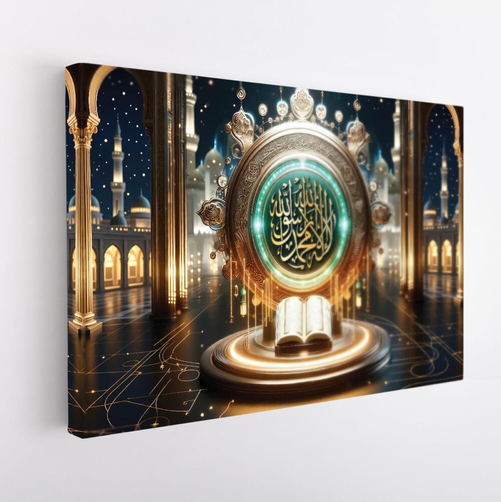 al-shahada calligraphy stretched canvas