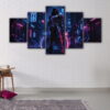 5 panels cyber warrior canvas art
