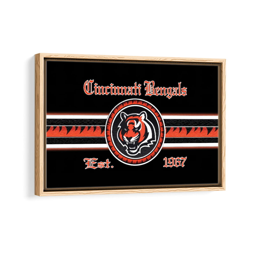 lienzo enmarcado cincinnati bengals beige natural