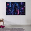 cyber warrior floating frame canvas