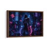 cyber warrior framed canvas walnut brown