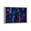 cyber warrior framed canvas white frame