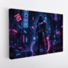 cyber warrior stretched canvas